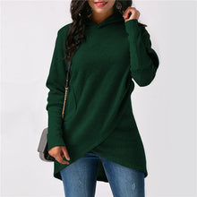 Load image into Gallery viewer, Hooded Long Sleeve Casual Asymmetric Sweatshirt