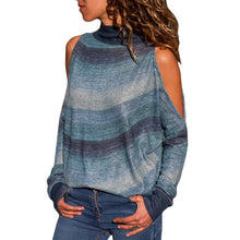 Load image into Gallery viewer, Sexy Turtleneck Cold Shoulder Sweater