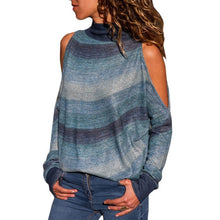 Load image into Gallery viewer, Sexy Turtleneck Cold Shoulder Sweater