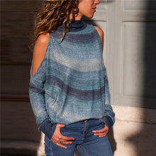 Load image into Gallery viewer, Sexy Turtleneck Cold Shoulder Sweater