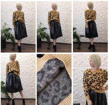 Load image into Gallery viewer, Leopard Print Fuzzy Round Neck Pullover Sweater