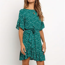 Load image into Gallery viewer, Short Flare Sleeve Chiffon Dress