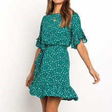 Load image into Gallery viewer, Short Flare Sleeve Chiffon Dress