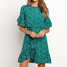 Load image into Gallery viewer, Short Flare Sleeve Chiffon Dress