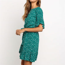 Load image into Gallery viewer, Short Flare Sleeve Chiffon Dress