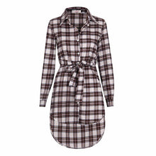 Load image into Gallery viewer, Long Sleeve Plaid Shirt Tunic
