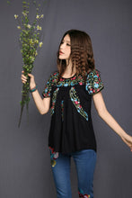 Load image into Gallery viewer, Boho Ethnic Floral Embroidered Hippie Blouse

