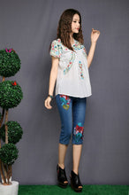 Load image into Gallery viewer, Boho Ethnic Floral Embroidered Hippie Blouse
