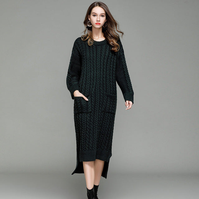 Knitted Dress Front Short Back Long