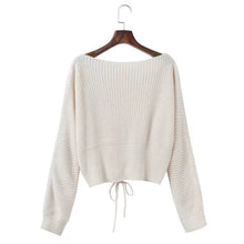 Load image into Gallery viewer, Lace Up Waist Knitted Sweater
