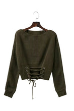 Load image into Gallery viewer, Lace Up Waist Knitted Sweater
