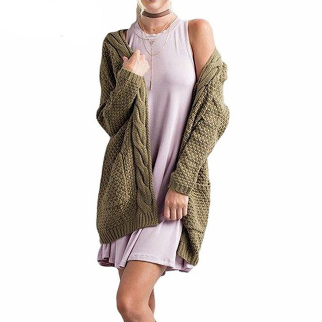 Knitted Long Cardigan With Pockets