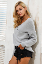 Load image into Gallery viewer, V Neck Cross Knitting Sweater
