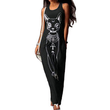 Load image into Gallery viewer, Long Maxi Casual Dress Cat Print
