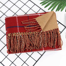 Load image into Gallery viewer, Designer Large Cashmere Scarf With Plaid

