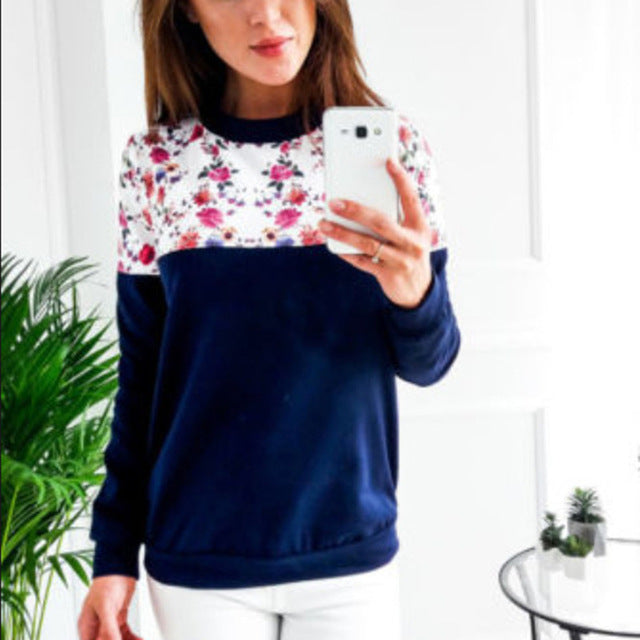 Floral Print Long Sleeve Sweater