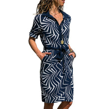 Load image into Gallery viewer, Elegant Striped Shirt Dress
