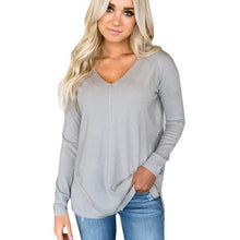 Load image into Gallery viewer, V-Neck Long Sleeve Knitted Pullover
