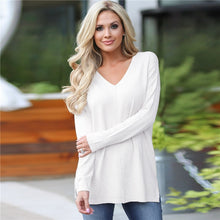 Load image into Gallery viewer, V-Neck Long Sleeve Knitted Pullover
