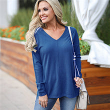 Load image into Gallery viewer, V-Neck Long Sleeve Knitted Pullover
