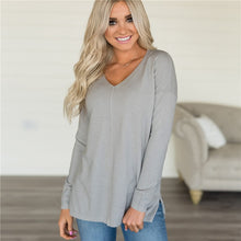 Load image into Gallery viewer, V-Neck Long Sleeve Knitted Pullover
