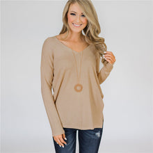 Load image into Gallery viewer, V-Neck Long Sleeve Knitted Pullover
